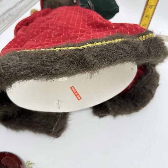 Santa Claus Tree Topper Table Top 14” Tall Red Brown Faux Fur Trim Regal Vtg - Picture 11 of 11